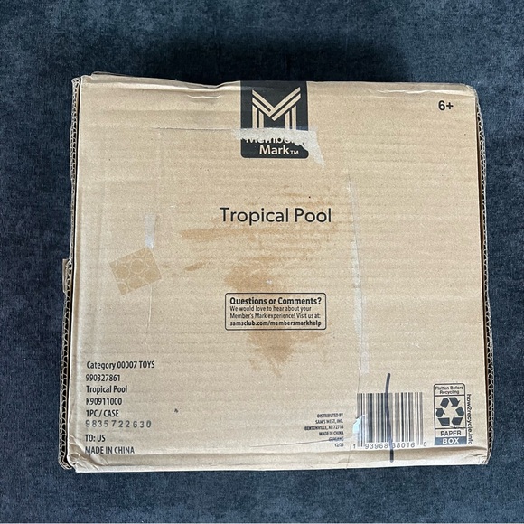 NIB Member's Mark Inflatable Tropical Pool, 5.5' Diameter - Picture 9 of 9